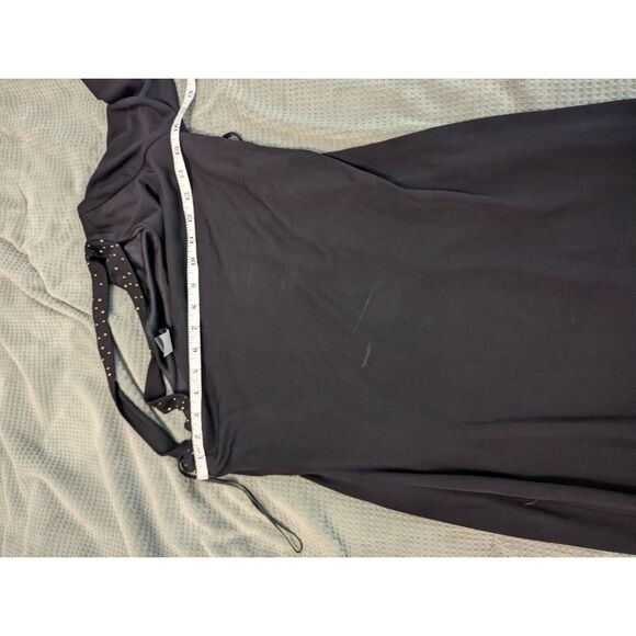 Halston Women’s Black Maxi Dress One Shoulder Sequin Trim Size 10 Eveningwear - Picture 6 of 6